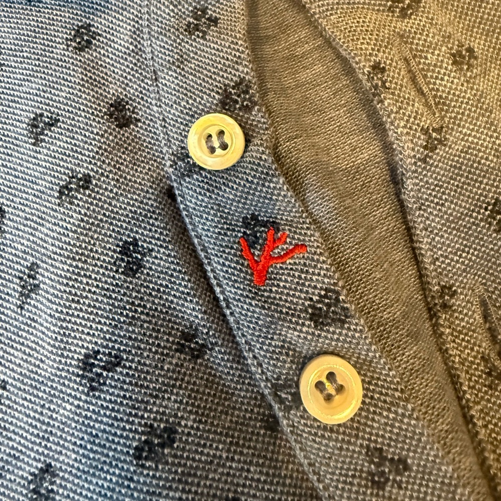 Isaia Blue Patterned Polo Shirt